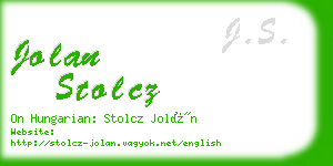 jolan stolcz business card